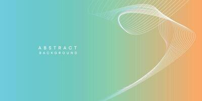 Abstract orange-sky blue digital future technology geometric flowing line background. Teal, Ocean, red gradient smooth wave lines web banner background for cover, flyer, header, poster, website vector