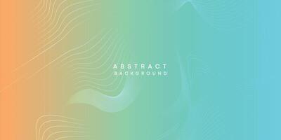 Abstract orange-sky blue digital future technology geometric flowing line background. Teal, Ocean, red gradient smooth wave lines web banner background for cover, flyer, header, poster, website vector