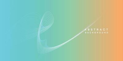 Abstract orange-sky blue digital future technology geometric flowing line background. Teal, Ocean, red gradient smooth wave lines web banner background for cover, flyer, header, poster, website vector