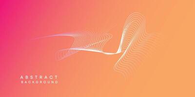 Abstract orange, pink, yellow digital future technology geometric flowing line background. Red, orange, purple gradient smooth wave lines web banner background for cover, flyer, header, website vector