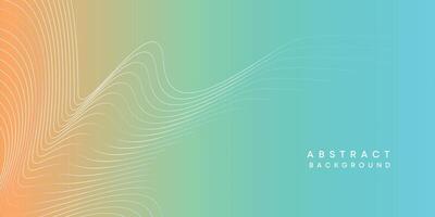 Abstract orange-sky blue digital future technology geometric flowing line background. Teal, Ocean, red gradient smooth wave lines web banner background for cover, flyer, header, poster, website vector