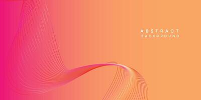 Abstract orange, pink, yellow digital future technology geometric flowing line background. Red, orange, purple gradient smooth wave lines web banner background for cover, flyer, header, website vector