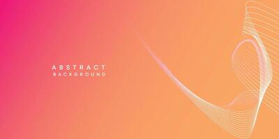 Abstract orange, pink, yellow digital future technology geometric flowing line background. Red, orange, purple gradient smooth wave lines web banner background for cover, flyer, header, website vector