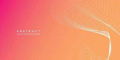Abstract orange, pink, yellow digital future technology geometric flowing line background. Red, orange, purple gradient smooth wave lines web banner background for cover, flyer, header, website vector