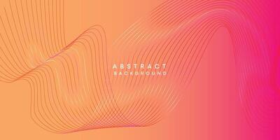 Abstract orange, pink, yellow digital future technology geometric flowing line background. Red, orange, purple gradient smooth wave lines web banner background for cover, flyer, header, website vector