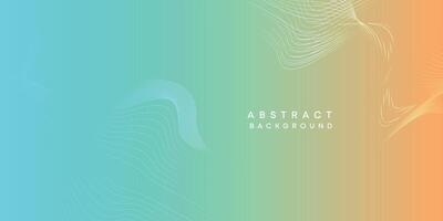 Abstract orange-sky blue digital future technology geometric flowing line background. Teal, Ocean, red gradient smooth wave lines web banner background for cover, flyer, header, poster, website vector