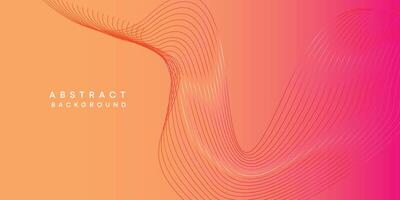 Abstract orange, pink, yellow digital future technology geometric flowing line background. Red, orange, purple gradient smooth wave lines web banner background for cover, flyer, header, website vector
