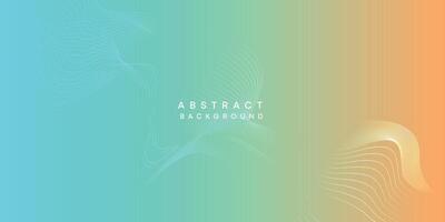 Abstract orange-sky blue digital future technology geometric flowing line background. Teal, Ocean, red gradient smooth wave lines web banner background for cover, flyer, header, poster, website vector