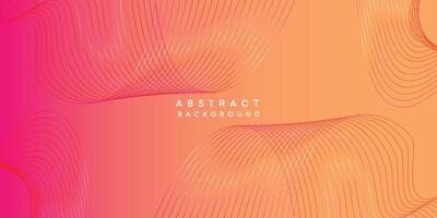 Abstract orange, pink, yellow digital future technology geometric flowing line background. Red, orange, purple gradient smooth wave lines web banner background for cover, flyer, header, website vector