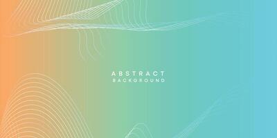 Abstract orange-sky blue digital future technology geometric flowing line background. Teal, Ocean, red gradient smooth wave lines web banner background for cover, flyer, header, poster, website vector