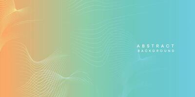 Abstract orange-sky blue digital future technology geometric flowing line background. Teal, Ocean, red gradient smooth wave lines web banner background for cover, flyer, header, poster, website vector