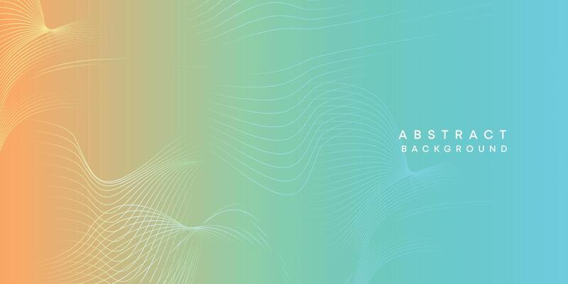 Abstract orange-sky blue digital future technology geometric flowing line background. Teal, Ocean, red gradient smooth wave lines web banner background for cover, flyer, header, poster, website