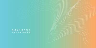 Abstract orange-sky blue digital future technology geometric flowing line background. Teal, Ocean, red gradient smooth wave lines web banner background for cover, flyer, header, poster, website vector