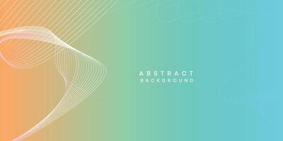 Abstract orange-sky blue digital future technology geometric flowing line background. Teal, Ocean, red gradient smooth wave lines web banner background for cover, flyer, header, poster, website vector