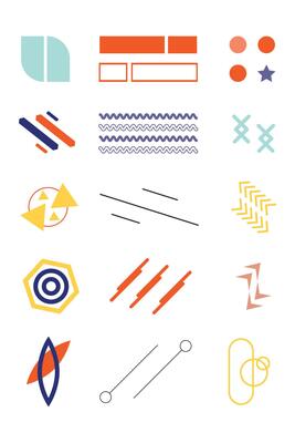 Abstract geometric shape element bundle