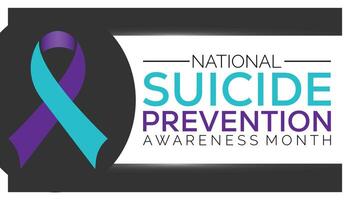 illustration on the theme of National suicide prevention month observed each year during September banner, Holiday, poster, card and vector