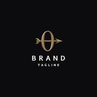 Arrow Through Zero Symbol Logo Design. Arrow Halves Zero Symbol Logo Design. vector