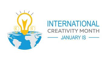 illustration on the theme of International Creativity Month observed each year during January.banner, Holiday, poster, card and background vector