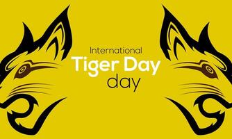 International Tiger day is observed .every year on July 26.banner design template illustration background design. vector