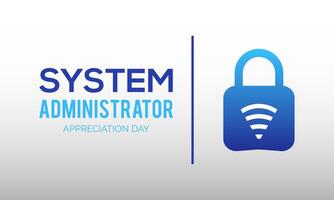 System Administrator Appreciation Day observed every year in July. Template for background, banner, card, poster with text inscription. vector