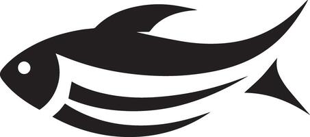 Fish silhouette in line art style. Fish by hand drawing. Fish tattoo on white background. Black and white fish on white background. Marine animal illustration. Marine life animal. vector