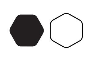 Hexagon icon of geometry hexagonal six sided polygon hexagon line vector