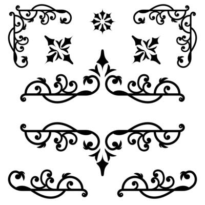 Decorative design elements. Ornamental border collection