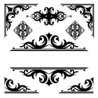 Decorative design elements. Ornamental border collection vector