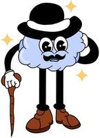 the groovy cloud mascot who plays the role of a secret agent, like a secret agent like those in action films vector