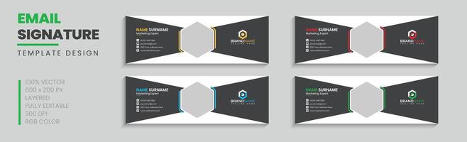 Clean Email Signature Design with business vector