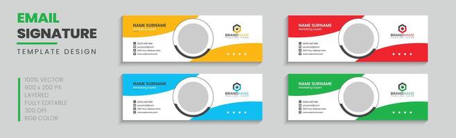 Email Signature Design with corporate and business vector