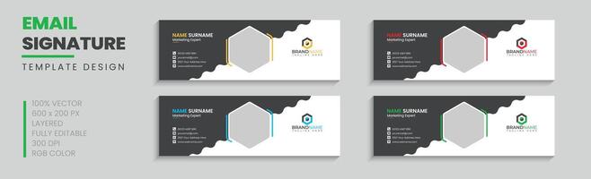 email signature design template with professional business vector
