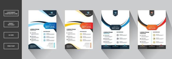 different a4 flyer template design vector