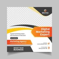 Trendy Corporate social media post design template, digital marketing square post vector