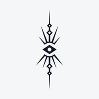 illustration tattoo design with a single eye pattern vector