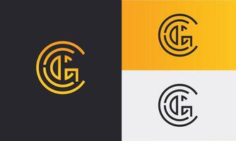 Alphabet letters Initials monogram logo CG, and GC Pro vector