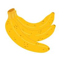 Cartoon Bananas icon. Hand drawn ripe bananas, trendy flat style yellow fruit. Tropical fruit banana bunch, snack or vegetarian nutrition. Isolated on transparent background illustration vector