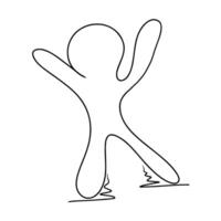 Continuous one line drawing of Character. Doodle illustration vector