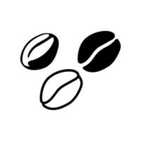 3 coffee beans in 3 different style vector
