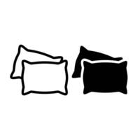 Pillows icon in line and glyph style vector