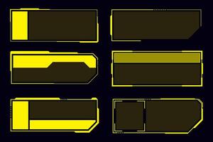 Collection technology futuristic frame HUD technology cyberpunk design element. vector