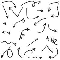 Hand drawn arrow set, Black handmade style vector