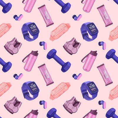 Fitness Gear and Accessories Pattern Design