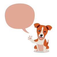cartoon character cute basenji dog with speech bubble vector