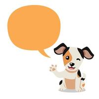cartoon character cute dog with speech bubble vector