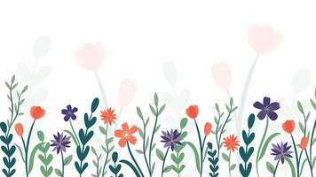 Abstract flower background design floral border frame vector
