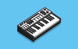 Elegant Art Illustration of a Keyboard Silhouette for Musical and Digital Design vector