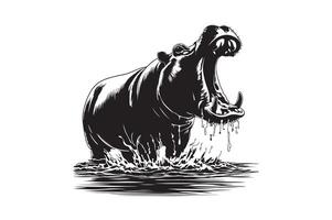 A hippopotamus artwork. vector