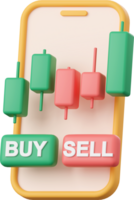 Trading application, 3d illustration of Investment concept png