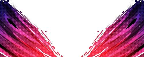 Abstract Sport Background with Blue and Red Gradient Brush. Grunge Brushstroke Element with Halftone Effect for Poster or Banner Design vector